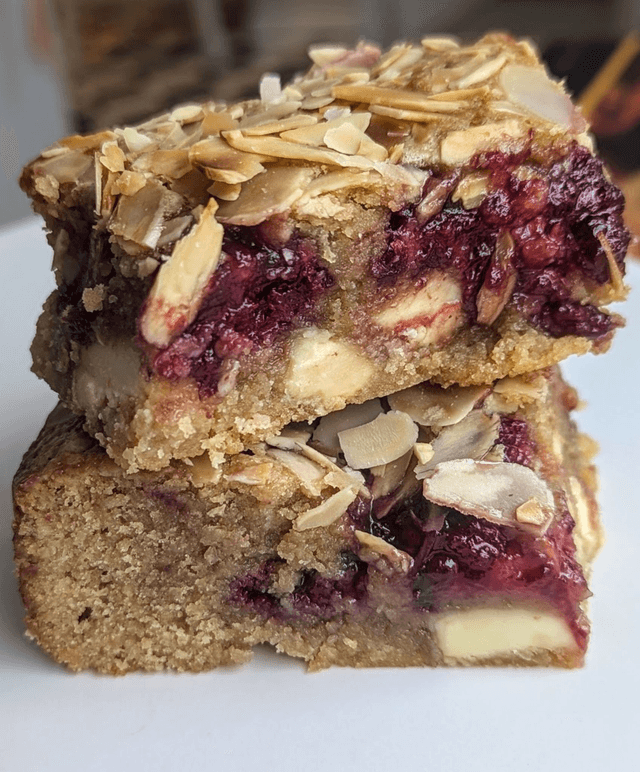  Cherry Bakewell Blondies